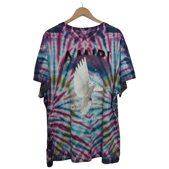 Amiri Tie Dye Rainbow Dove Tee In Multi Size XL - Picture 14 of 16